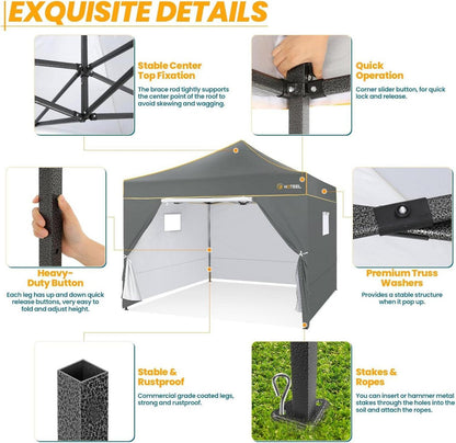 Faltpavillon Wasserdicht Stabil Gartenpavillon Pop Up Pavillon 3x3m