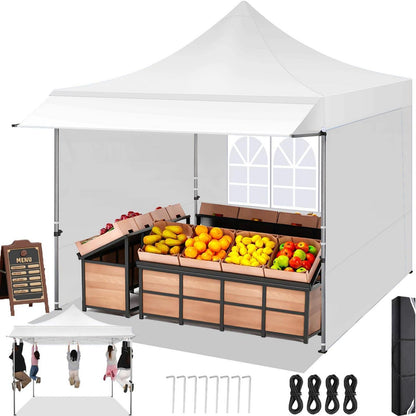 Faltpavillon 3x3 mit Markise – Wasserdicht & Winterfest