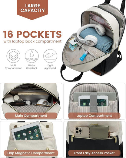 Rucksack Damen 15,6 Zoll Laptop Wasserdicht Cityrucksack Travel