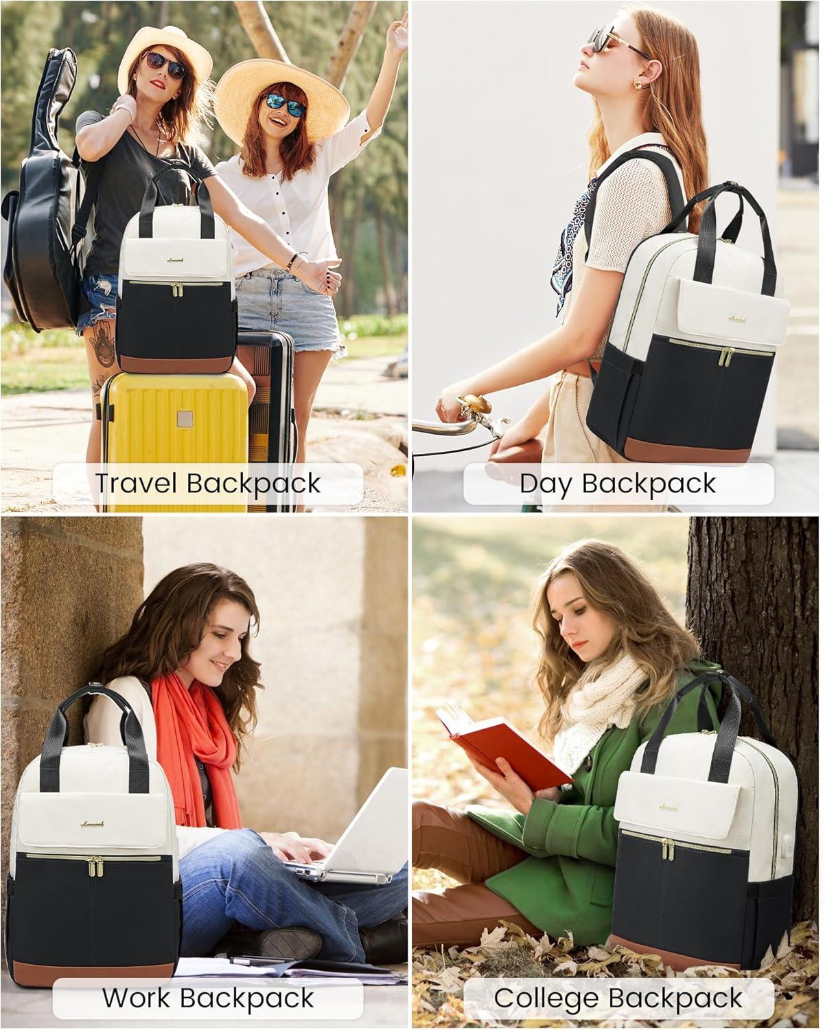 LOVEVOOK Damen Rucksack 15,6 Zoll Laptop Schulrucksack Wasserdicht Cityrucksack Tagesrucksack