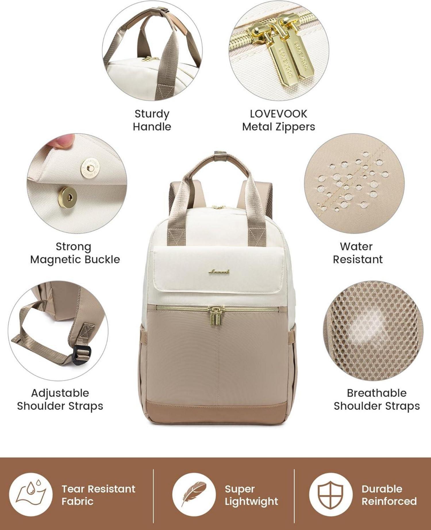 LOVEVOOK Damen Rucksack 17 Zoll Laptop Schulrucksack Teenager Wasserdicht Handgepäck