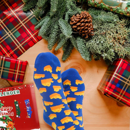 Jeasona Weihnachtskalender Kinder Socken 35-38