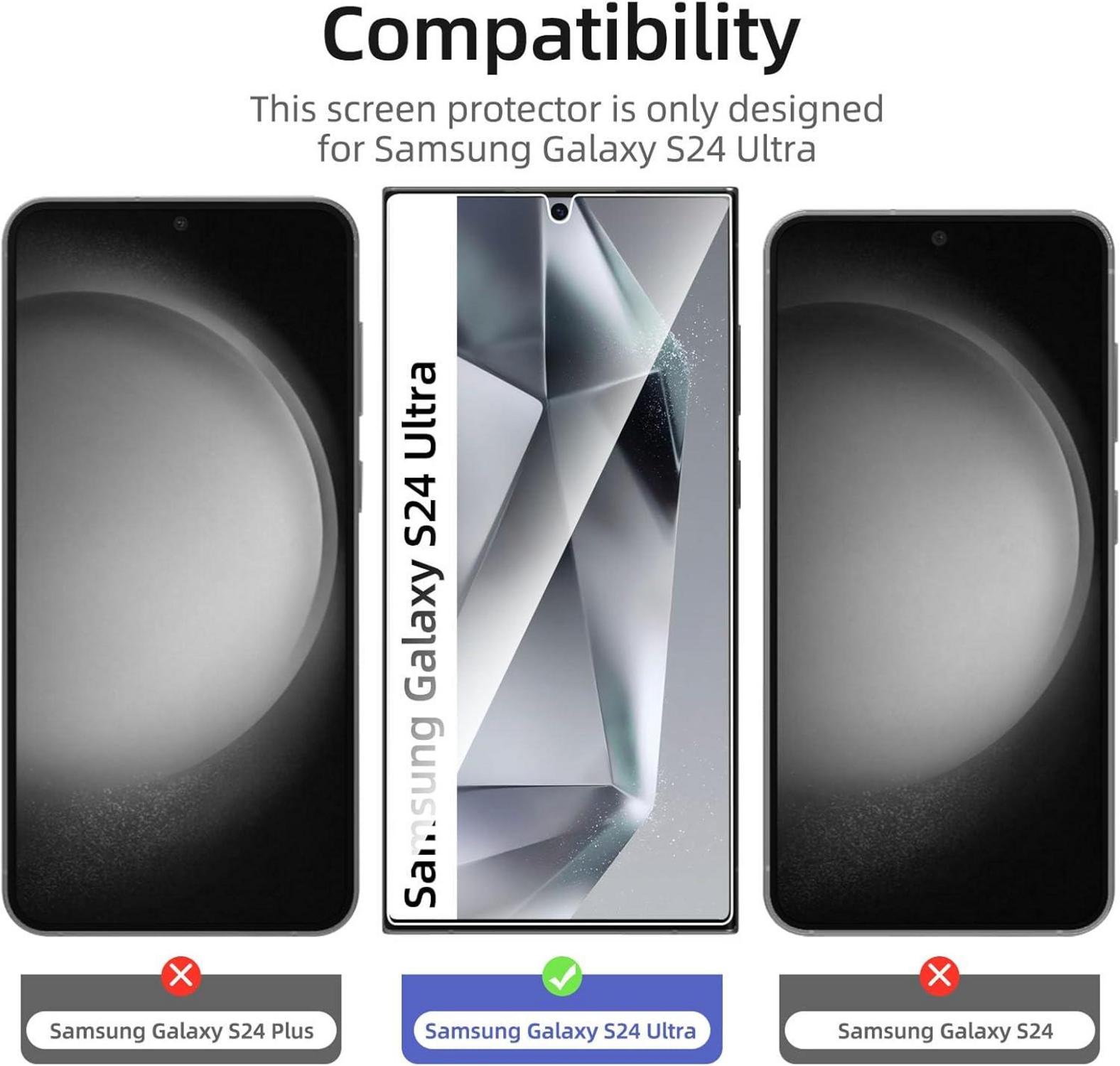 Panzer Schutz Glas 3 Stück für Samsung S24 Ultra 9H Härte