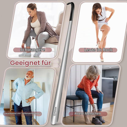 Langer Schuhlöffel aus Edelstahl – Rückenschonend & Stabil