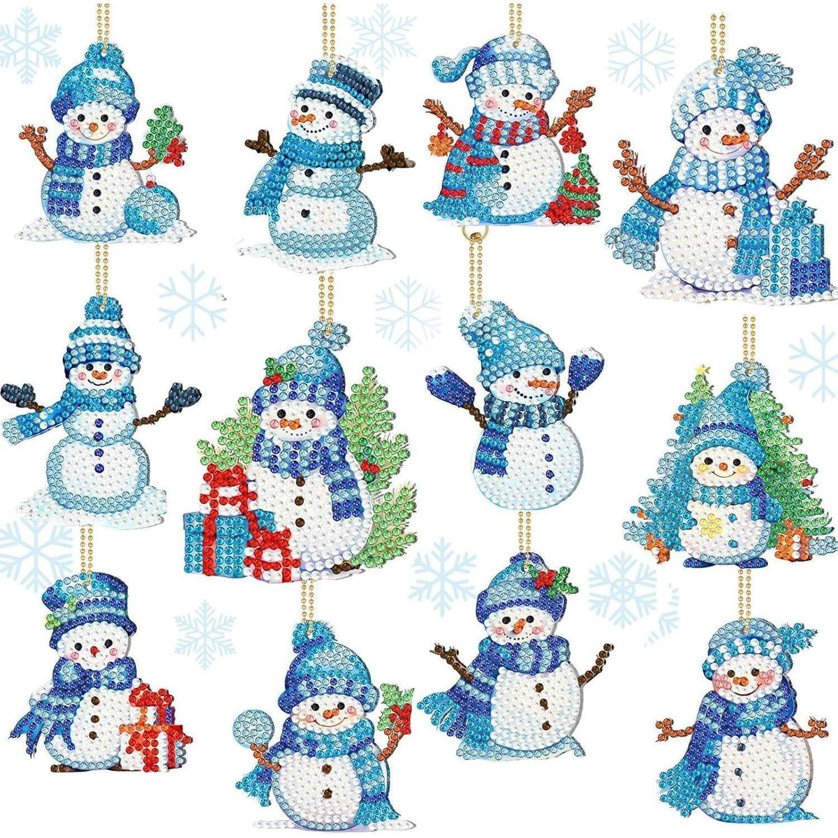 Diamant Painting Schneemann Anhänger Set Weihnachten DIY Basteln
