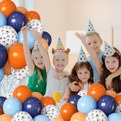 HILAVO Paw Luftballon Blau Orange 12 Zoll 60 Stück Raum Blau Orange Beige Helium