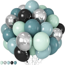 Luftballon Set Grün Blau Schwarz 60 Stück 12 Zoll Helium Ballon Jungen