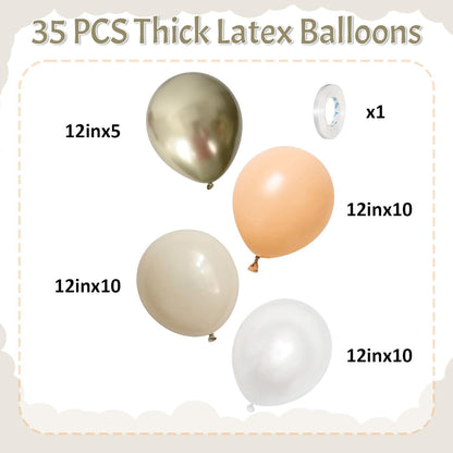 HILAVO Luftballons Weiß Gold 12 Zoll Party Deko Set