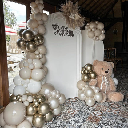 HILAVO Luftballons Weiß Gold 12 Zoll Latex Helium Ballon Set für Geburtstag Babyparty Hochzeit Party Deko