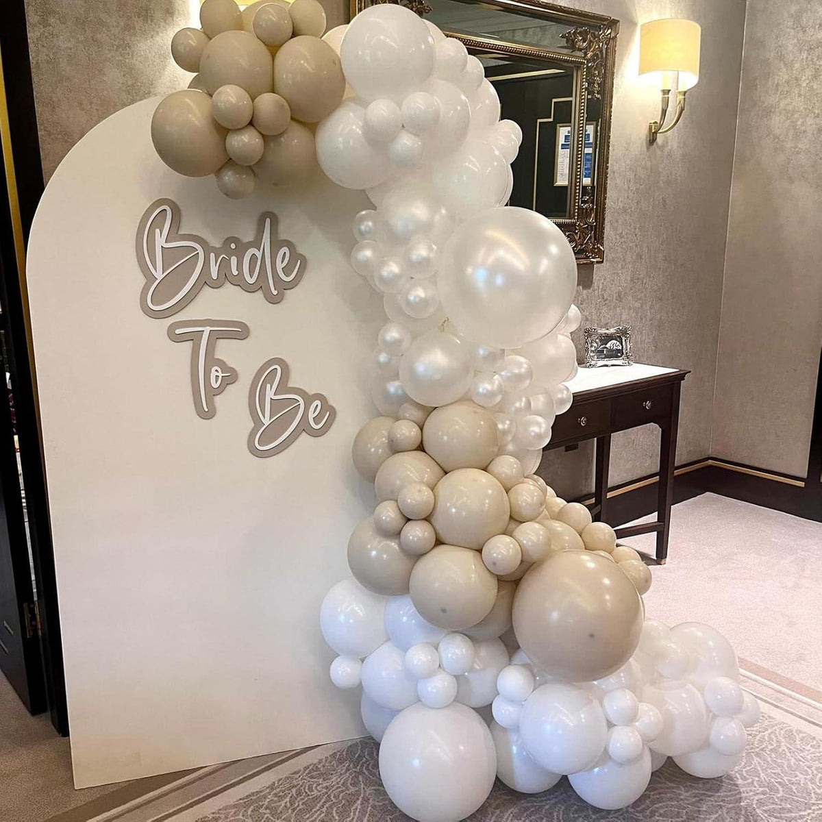 30x Luftballons Weiß Gold 12 Zoll Boho Party Hochzeit Geburtstag