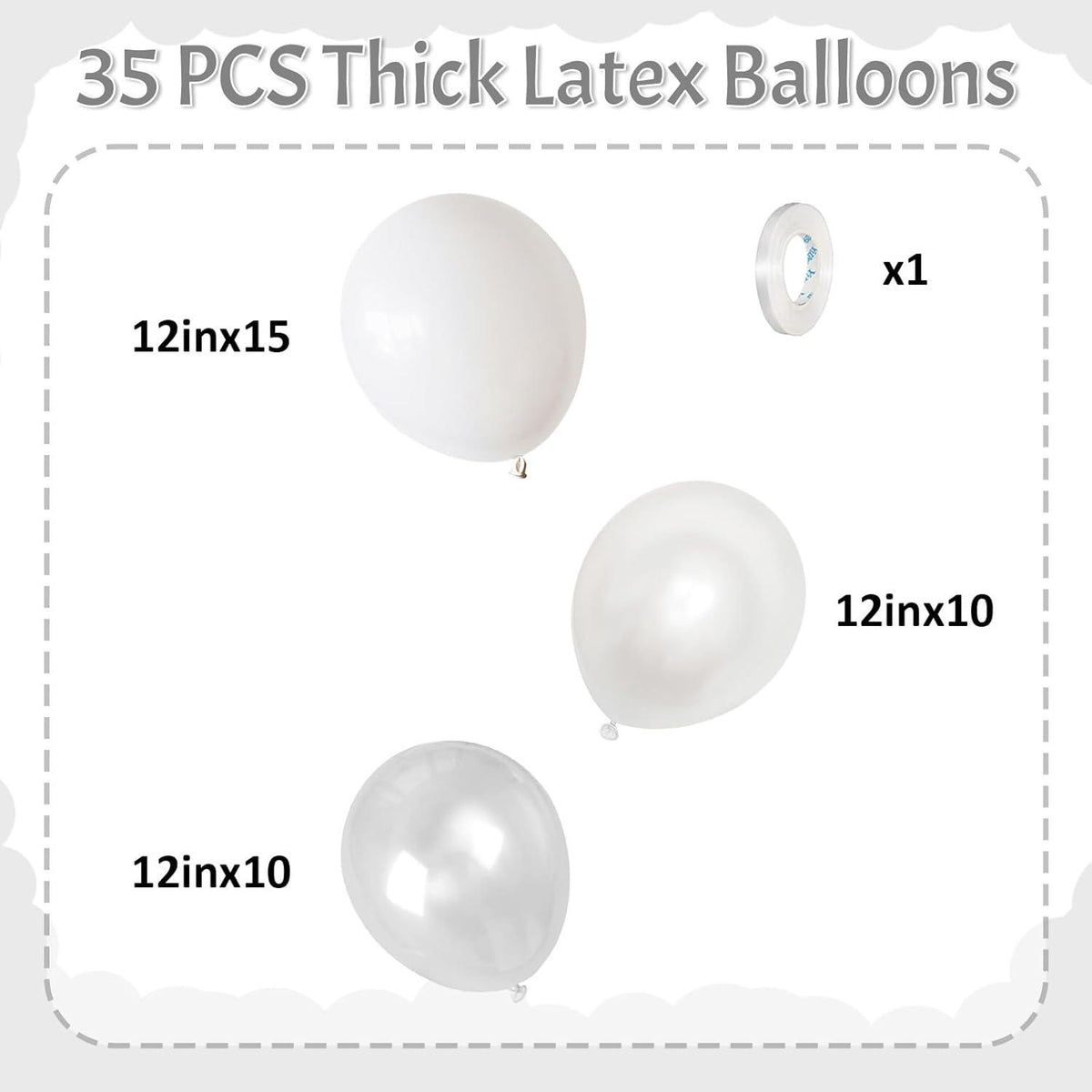 Hochzeit Weiß Perlweiß Latex Ballons 12 Zoll - 35