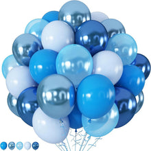 Luftballons Blau Metallic Helium Latex Party Deko 60 Stück