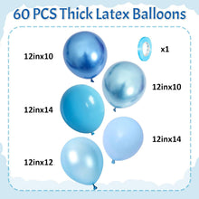 12 Zoll Blaue Metallic Helium Ballons Set für Junge