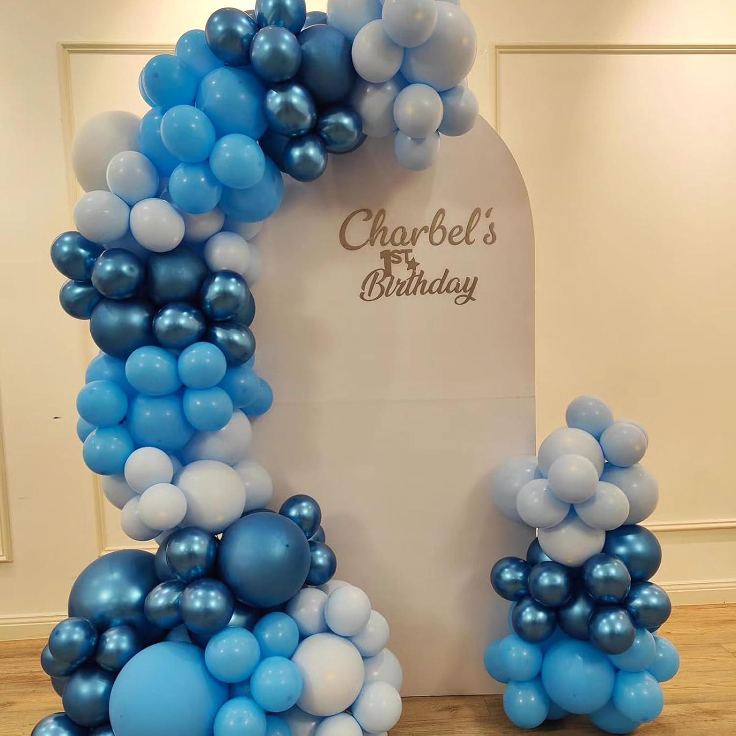 HILAVO Blaue Luftballons Set 12 Zoll - Party Latex Ballons für Junge Babyparty Frozen Blue Geburtstag 60 Stück