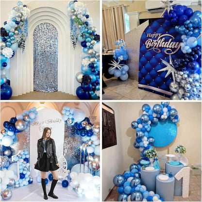 Luftballons Blau 12 Zoll Set Metallic Dunkelblau Hellblau Perlblau