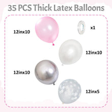 Luftballons Rosa Weiß Silber Schneeflocken Ballons Winter