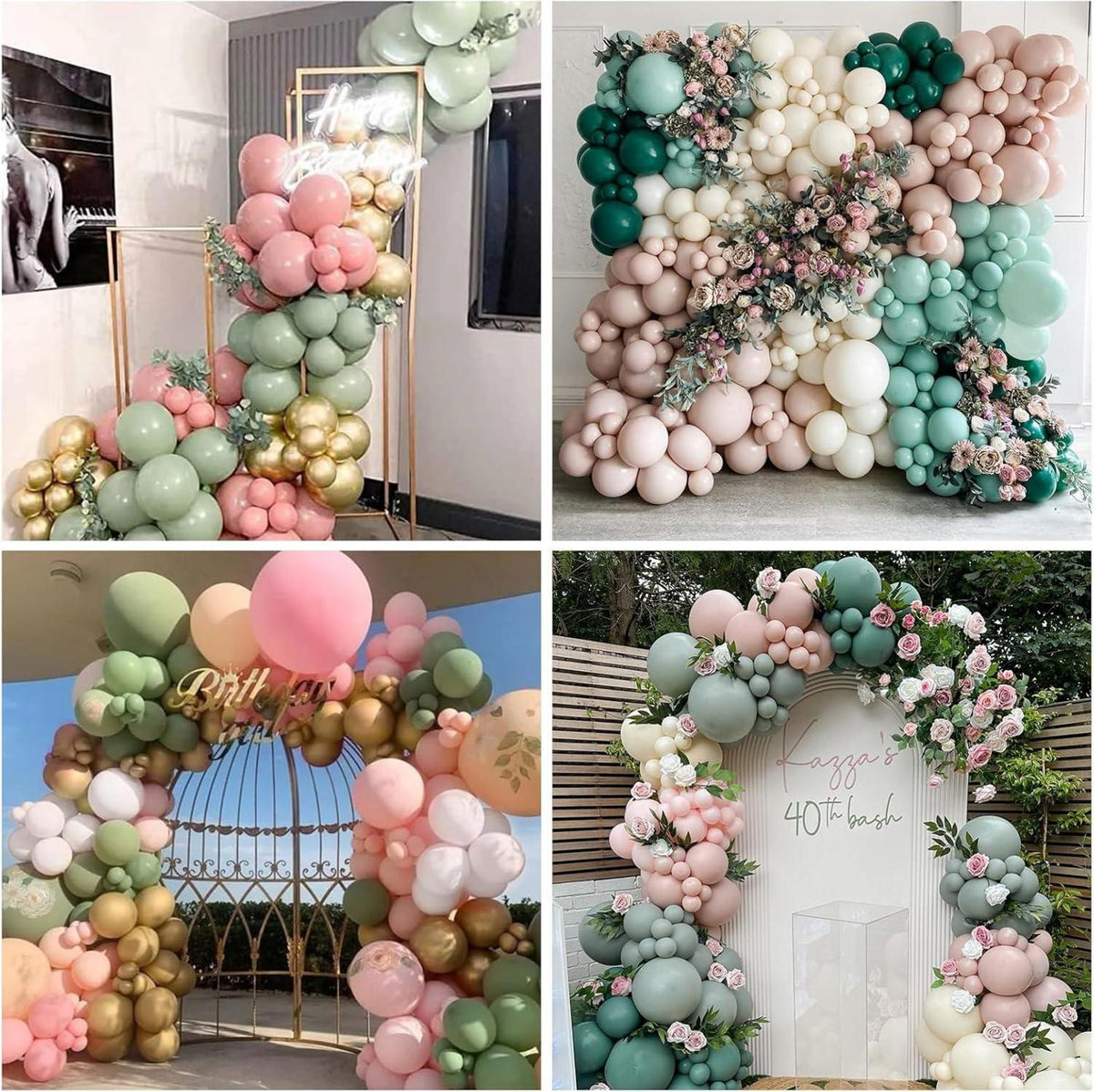 Sage Grün Rosa Luftballons Dusty Retro Apricot Party Ballons 60 Stück