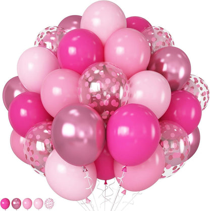 Pinke Rosa Ballons Set Mädchen Helium Party Deko 12 Zoll