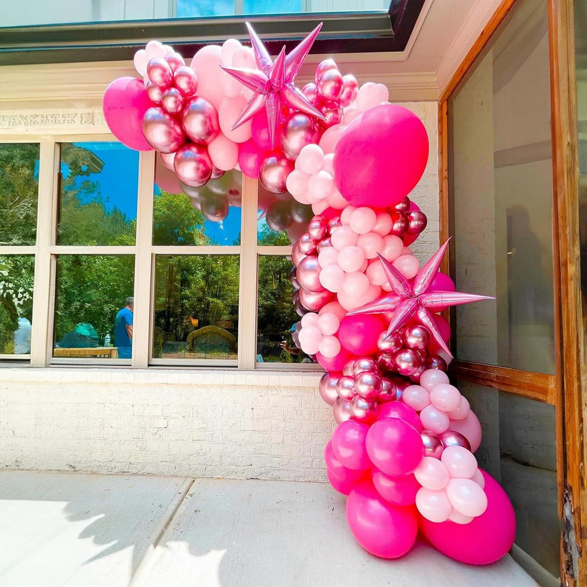 HILAVO Ballons Pink Rosa 12 Zoll Metallic Konfetti Latex Helium Party Deko