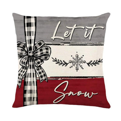 4 Weihnachtskissenbezüge 45x45cm Leinen Winterdeko