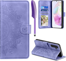 Samsung Galaxy A35 Lederhülle Flip Wallet Case Lila