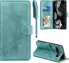 Google Pixel 8A Lederhülle Flip Wallet PU Case Klapphülle Green