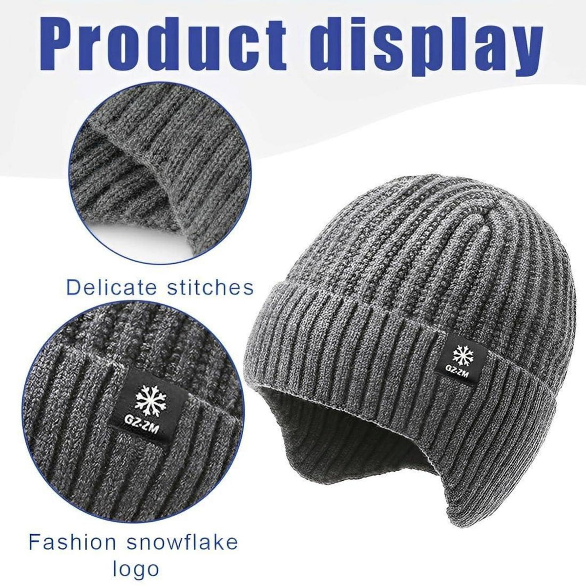 Warme Strickmütze Thermo Beanie für Damen und Herren