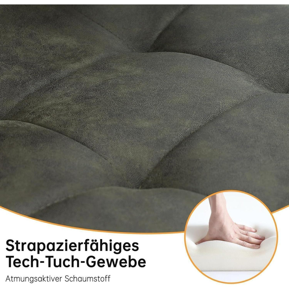 LEWE Esszimmerstühle 6er Set, Gepolsterte Küchenstühle Grün