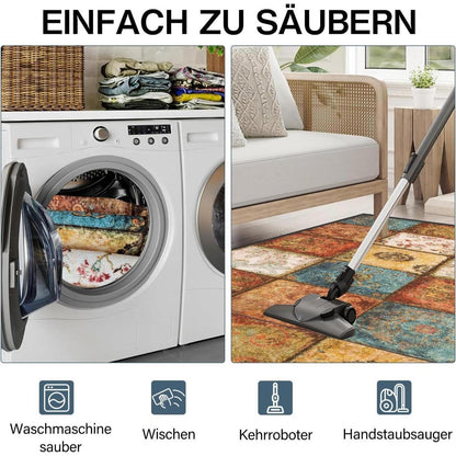WTHYGB Moderner Teppich Läufer rutschfest 80x120cm waschbar