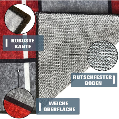 Teppich Läufer 60x180 cm Flur Modern Küche Schlafzimmer Rot