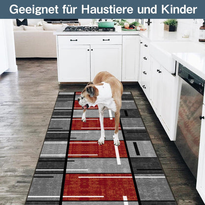 Teppich Läufer 60x180 cm Flur Modern Küche Schlafzimmer Rot