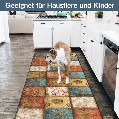 WTHYGB Teppich Läufer 60x200 cm rutschfest waschbar Modern