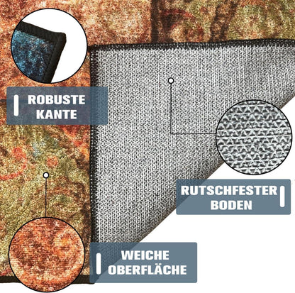 Teppich Läufer Flur rutschfest 60x200 cm Waschbar Modern Retro Böhmen