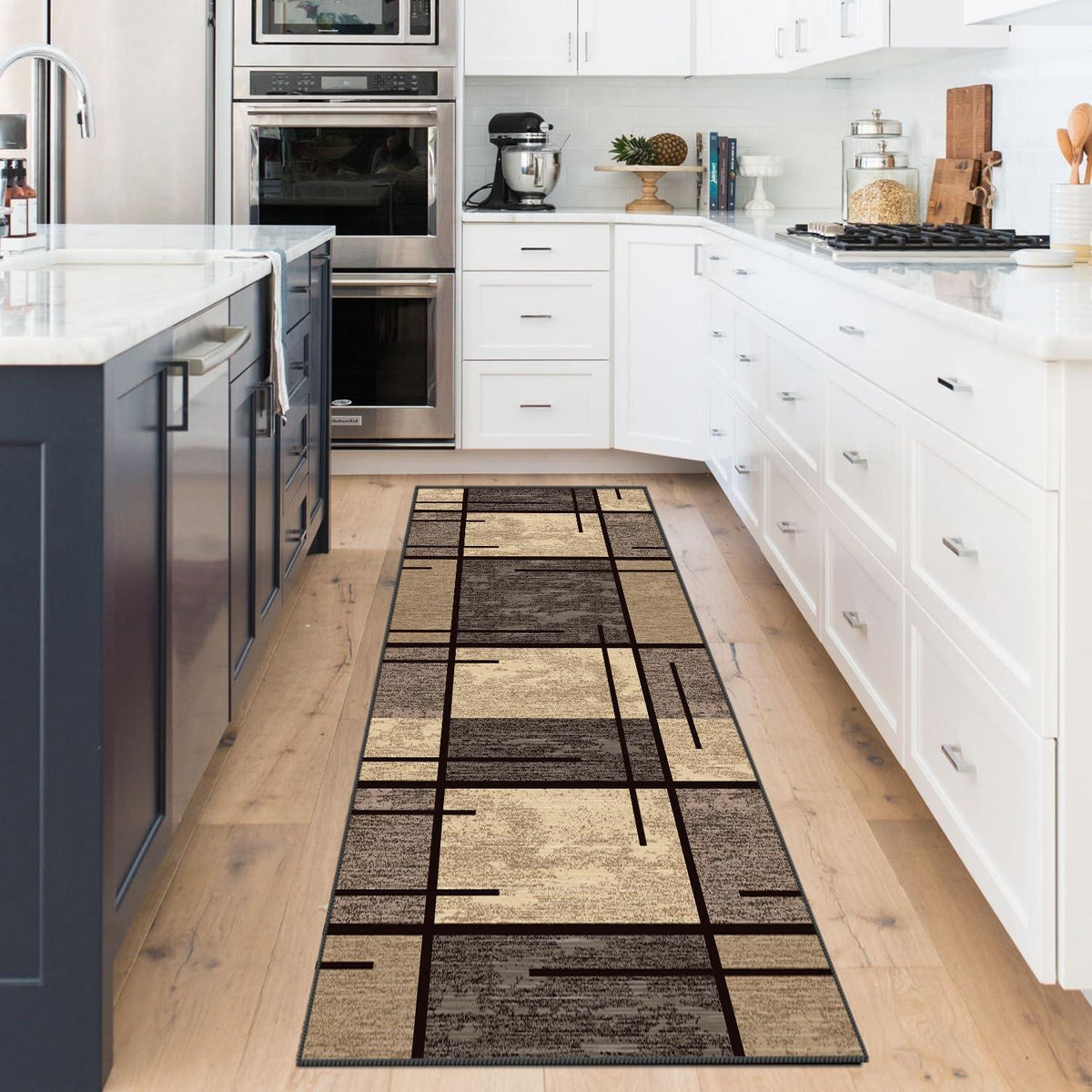 Moderner Teppich Läufer Flur rutschfest waschbar 60x180cm Beige