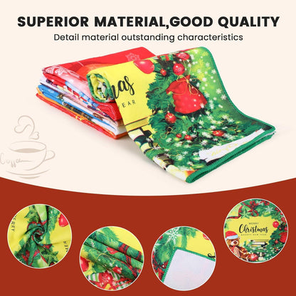 5er Set Weihnachtsdeko Mikrofasertücher Handtuch Bar Handtücher