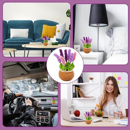 Häkelset Blumen Topf Verzierung für Frauen, DIY Lavendel Tutorial