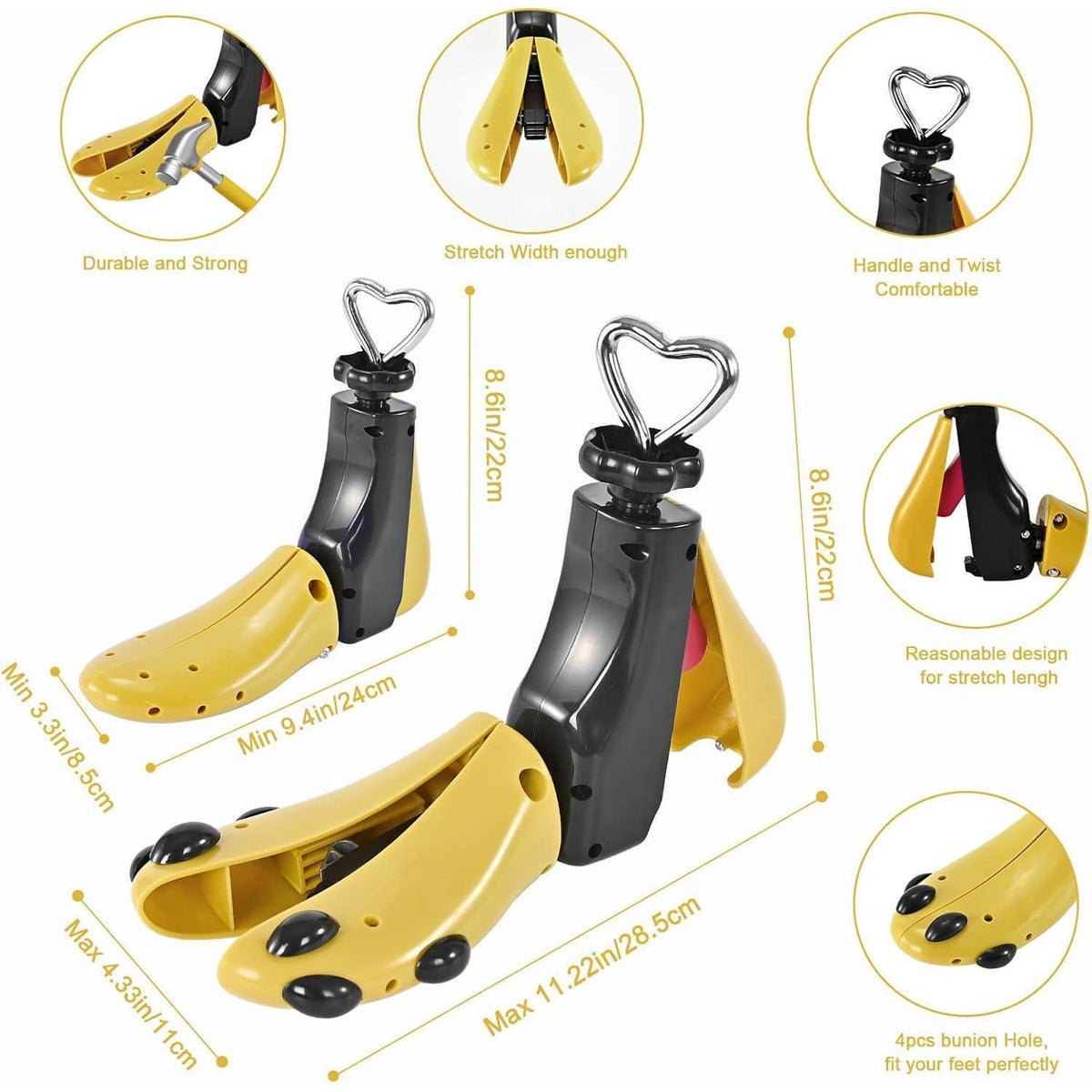 Schuhspanner verstellbar für Damen & Herren, breite Füße, 38-44