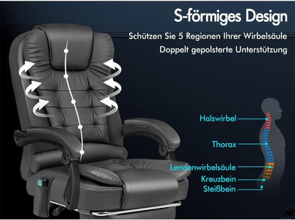 Bürostuhl mit Massagefunktion & ergonomischem Design, großes
