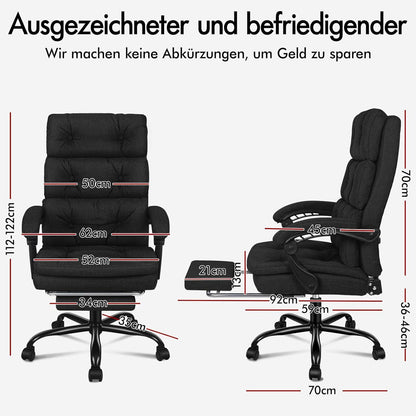 Bürostuhl Doppellagiges Kissen Schwarz PU-Leder 360°-Drehung