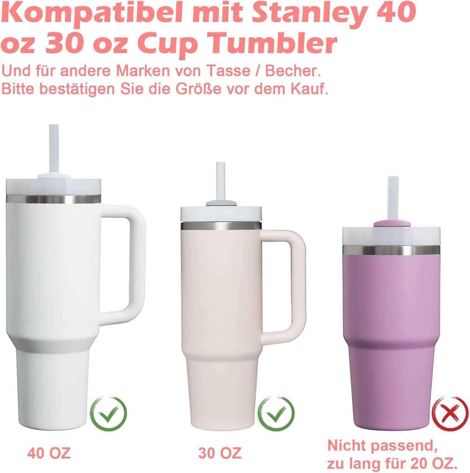 13-teiliges Zubehör-Set für Stanley Cup, 10mm Strohhalme, Reinigungsbürsten
