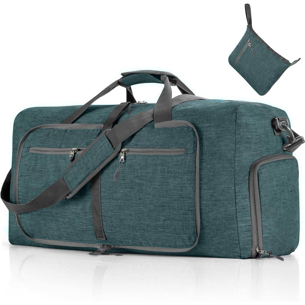 Reisetasche 85L mit Schuhfach, Grün, Wasserfest
