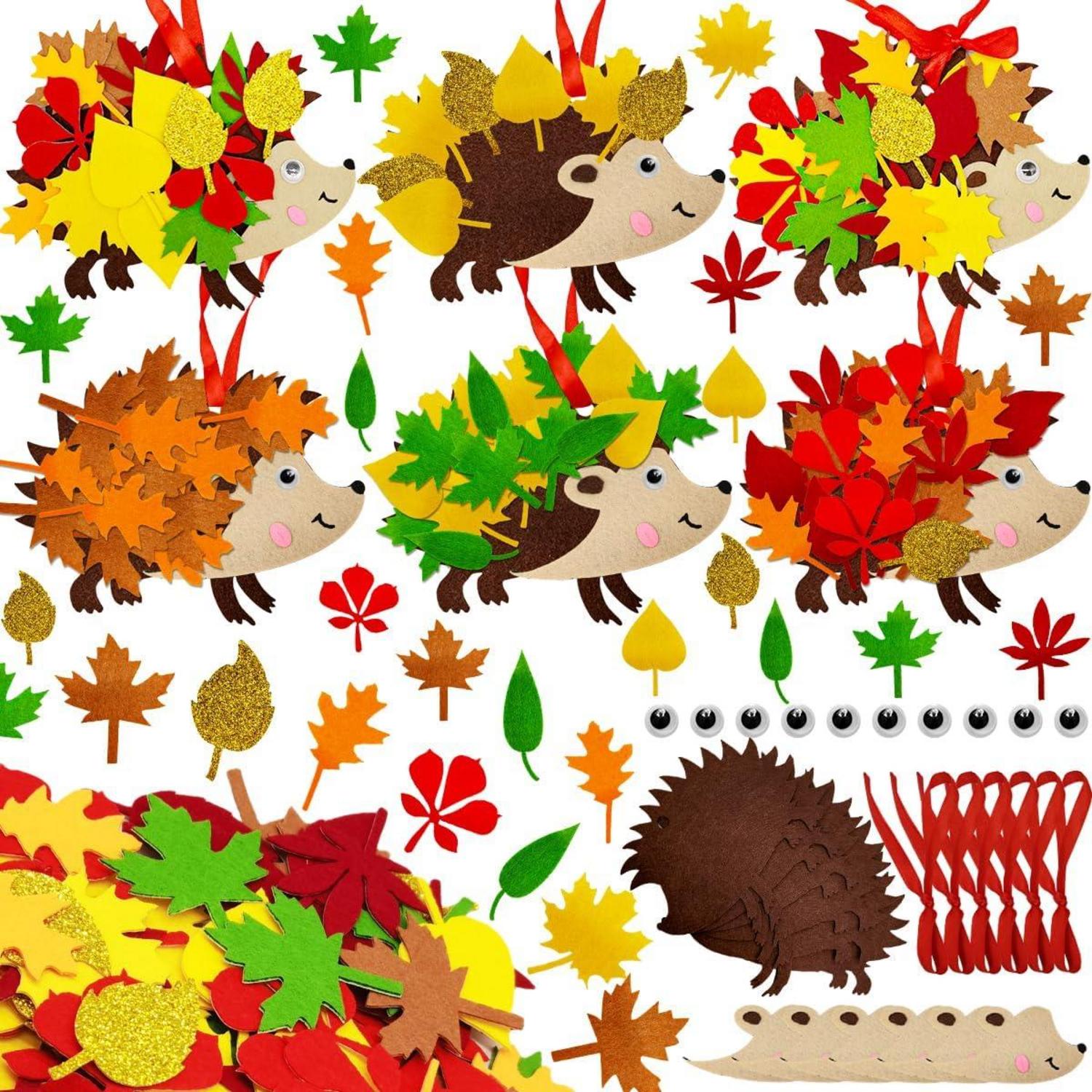 Herbst Bastelset für Kinder Igel DIY Kunsthandwerk mit Herbstdeko