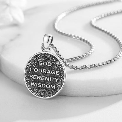 Anonyme Alkoholiker Halskette 925 Sterling Silber Kompass Symbol AA