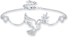 TRISHULA Peace Taube Armband 925 Sterling Silber Hand Schmuck