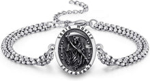 Santa Muerte Totenkopf Armband 925 Sterling Silber verstellbar