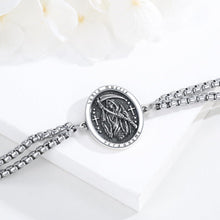 925 Sterling Silber Santa Muerte Totenkopf Armband