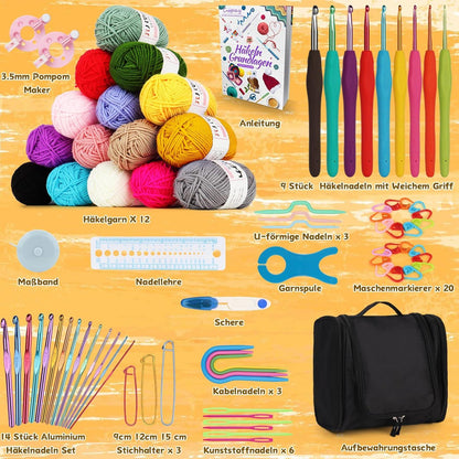 Coopay Häkelset für Anfänger | Komplettes Nadelset, bunte