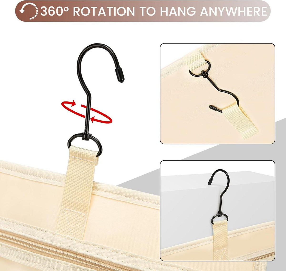 Kulturbeutel Damen Groß Reise Wasserdicht Hanging Toiletry Bag Beige