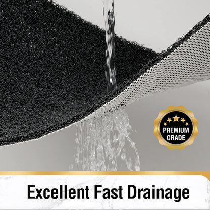 Rutschfeste Duschmatte Luffa PVC 68x68cm Zuschneidbar Schwarz