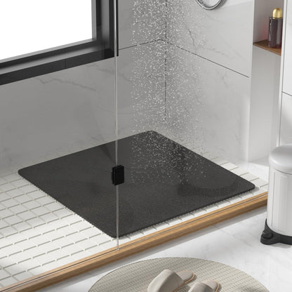 Rutschfeste Duschmatte Luffa PVC 68x68cm Zuschneidbar Schwarz